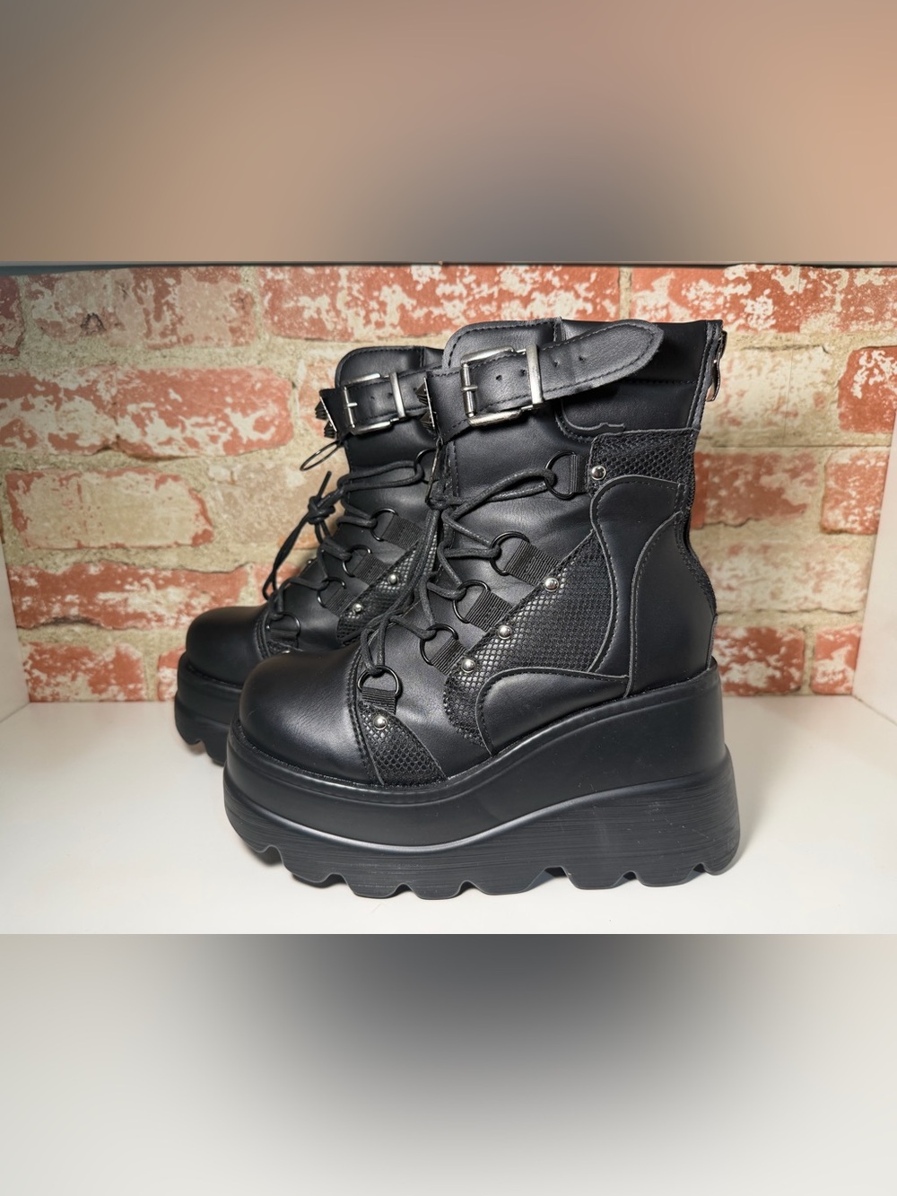 Women's Goth Platform Lace-Up Combat Boots